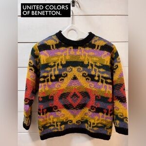 UNITED COLORS OF BENETTON Multicolor Pattern Knit Sweater Size 46